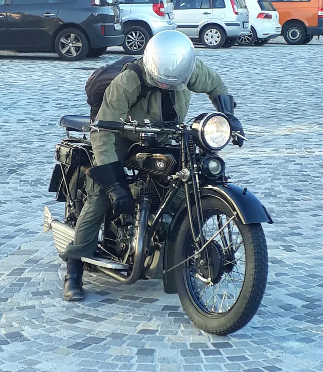 Motorradfahrer auf NSU in Stadtschlaining