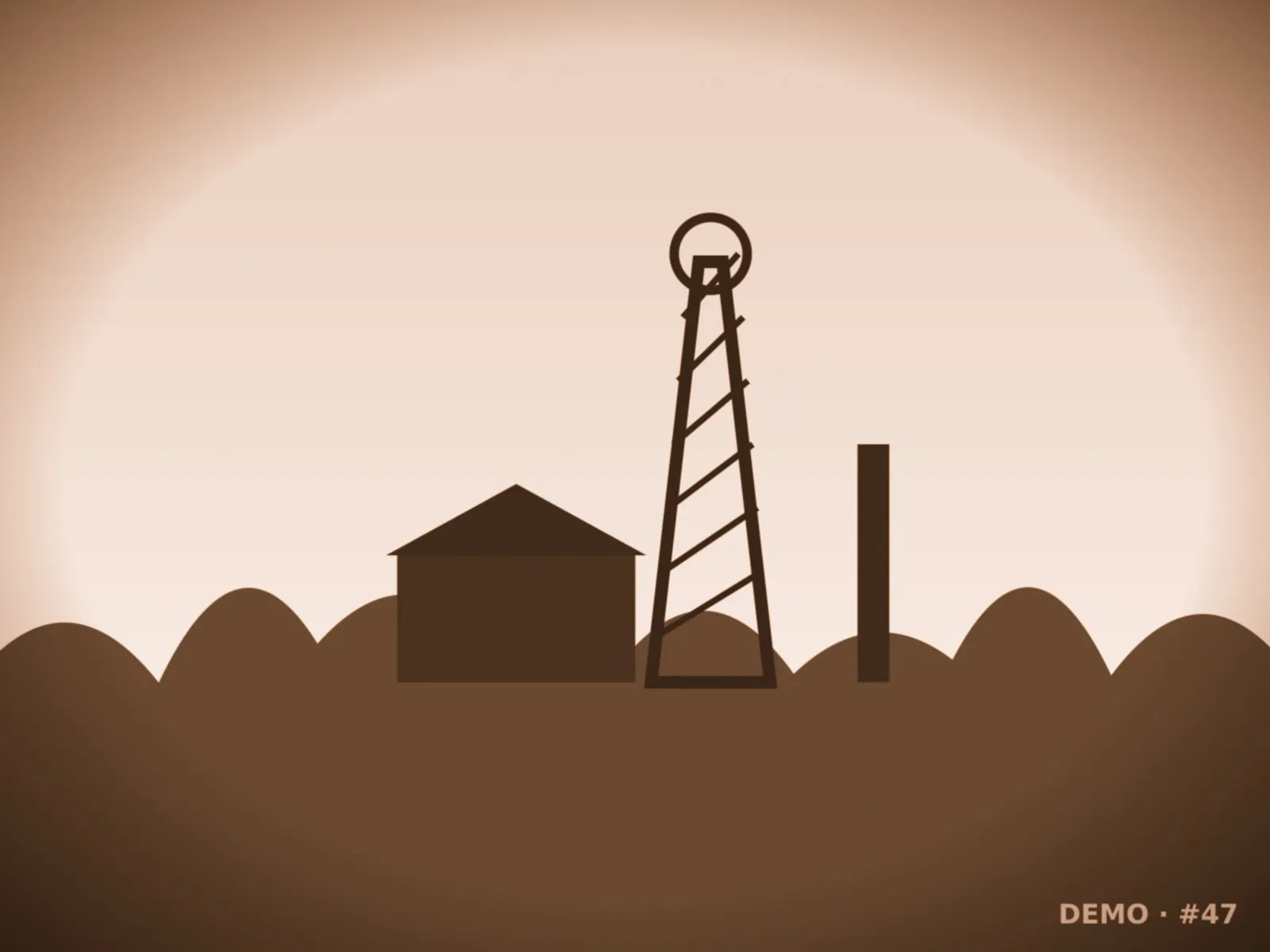 Computer-generated placeholder image: Antimony mine facilities