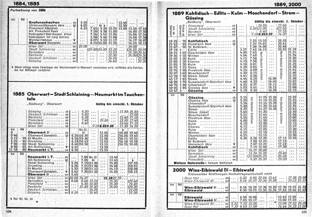 Fahrpläne Sommer 1939 Wies Eibiswald Güssing Oberwart